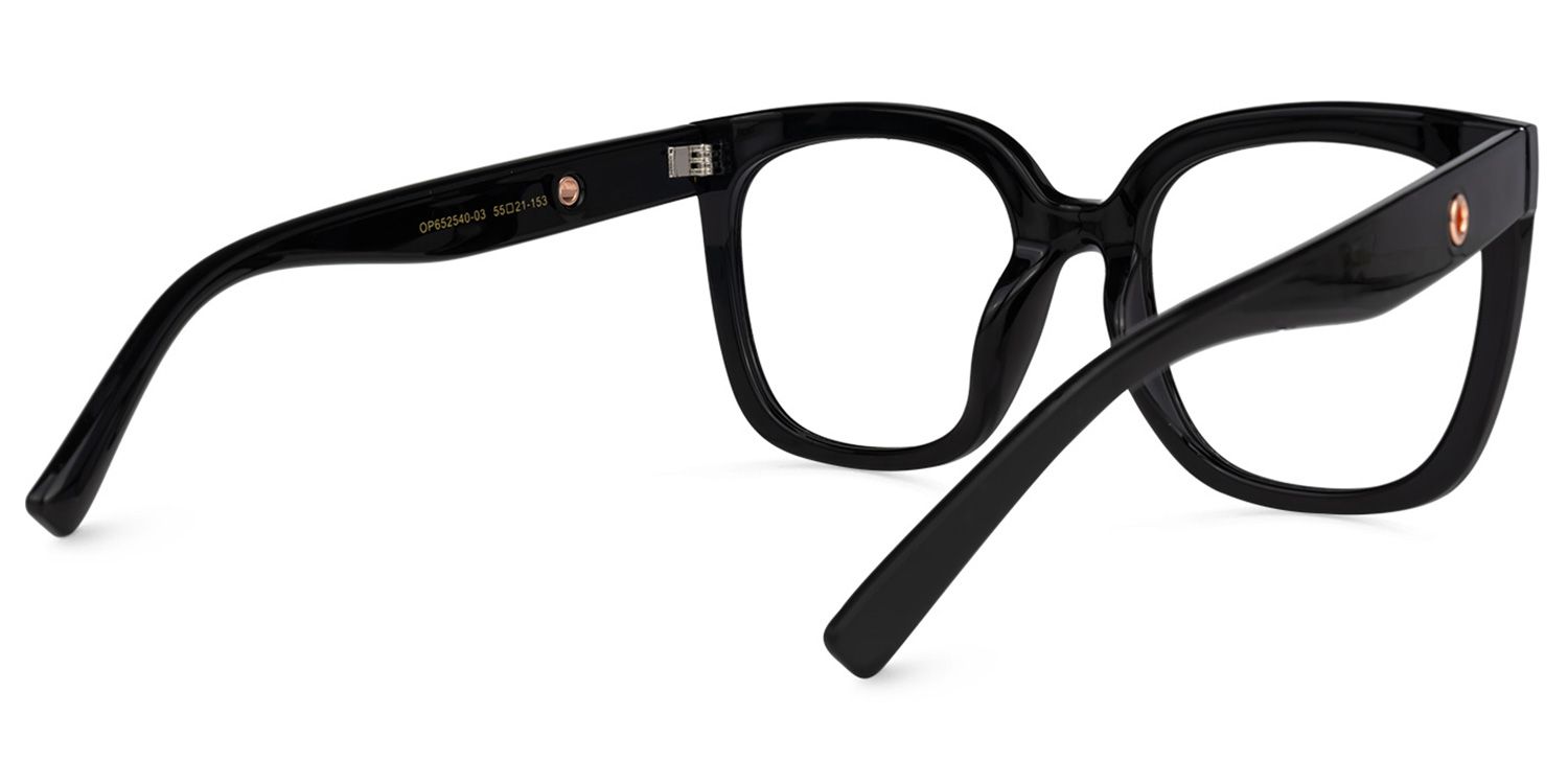 Ebony Square Black Glasses | ZEELOOL Canada3