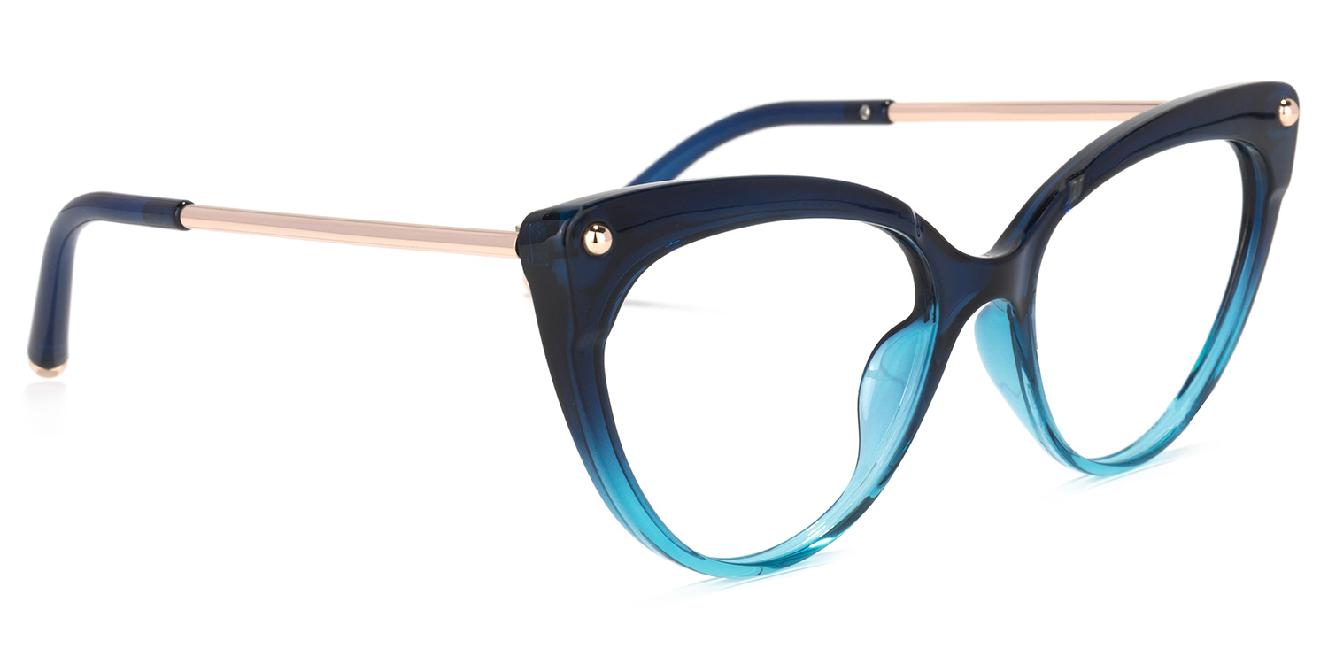 Alivia Cat Eye Blue Glasses | ZEELOOL Canada2