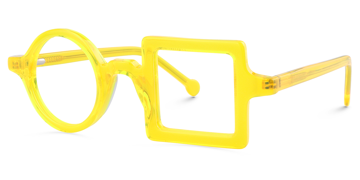 Paola Asymmetric Yellow Glasses | ZEELOOL Canada3