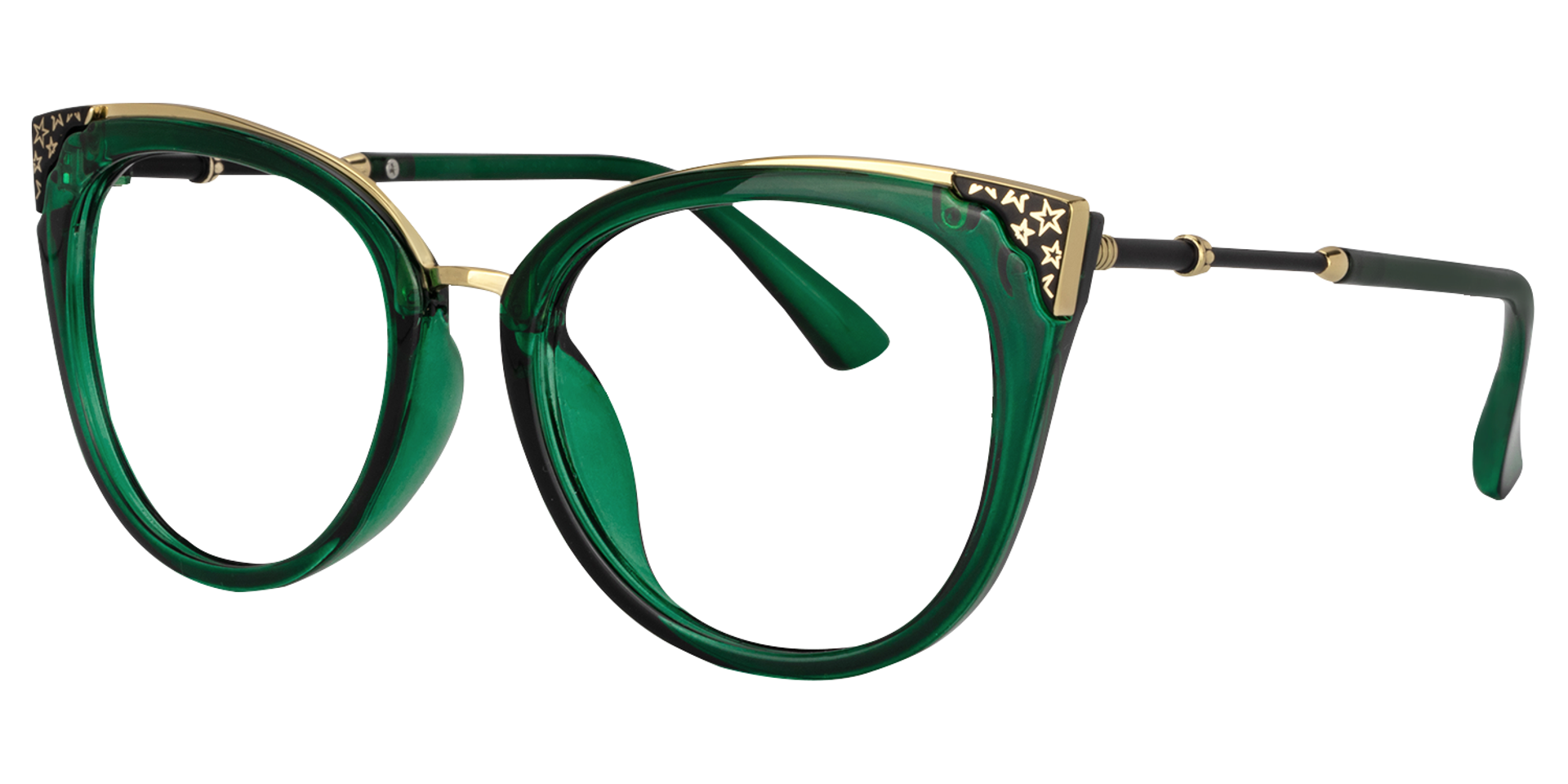 Dalton Cat Eye Dark Green Frame Glasses | ZEELOOL Canada1