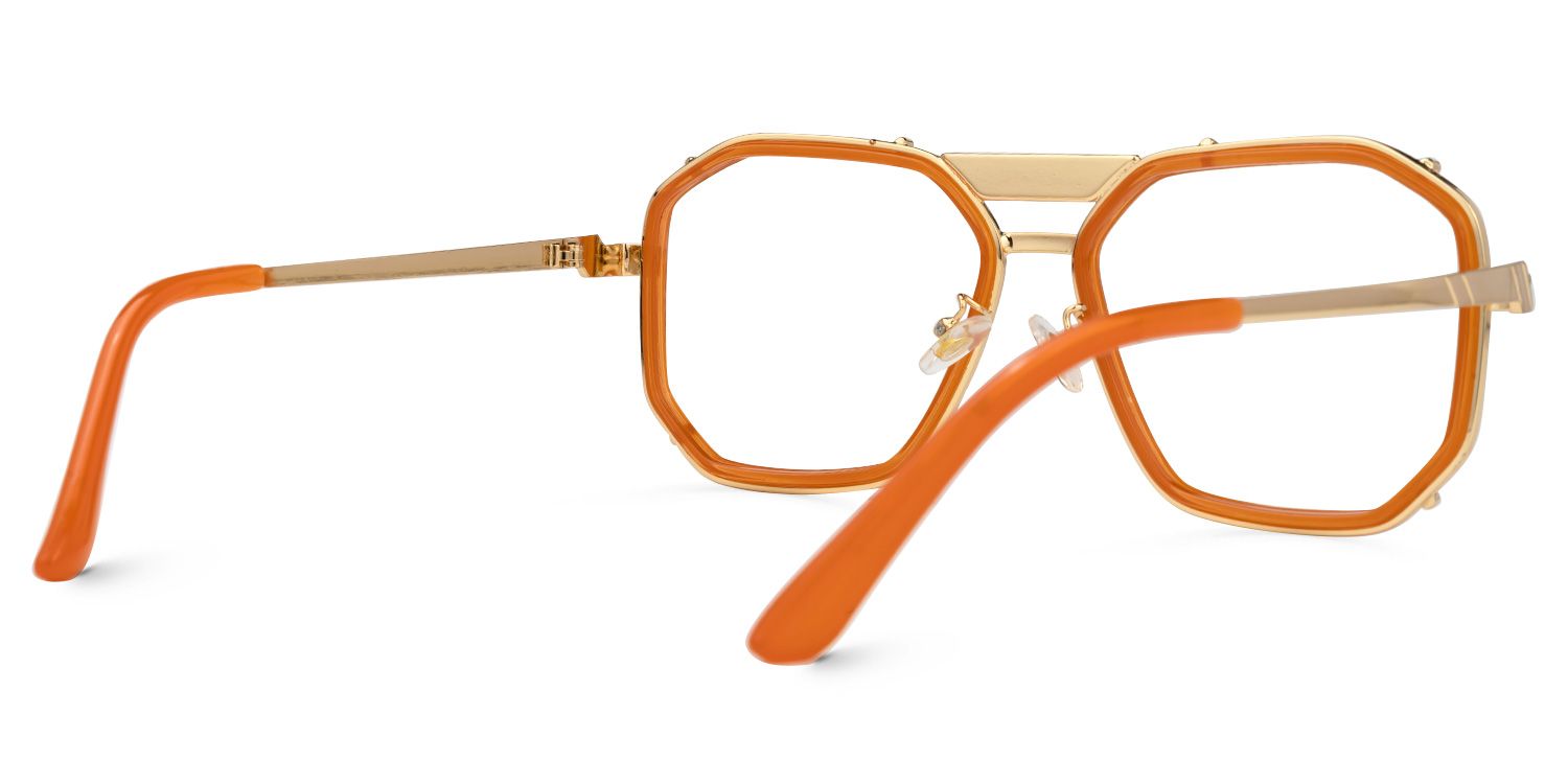 Rumble Geometric Orange Glasses | ZEELOOL Canada3