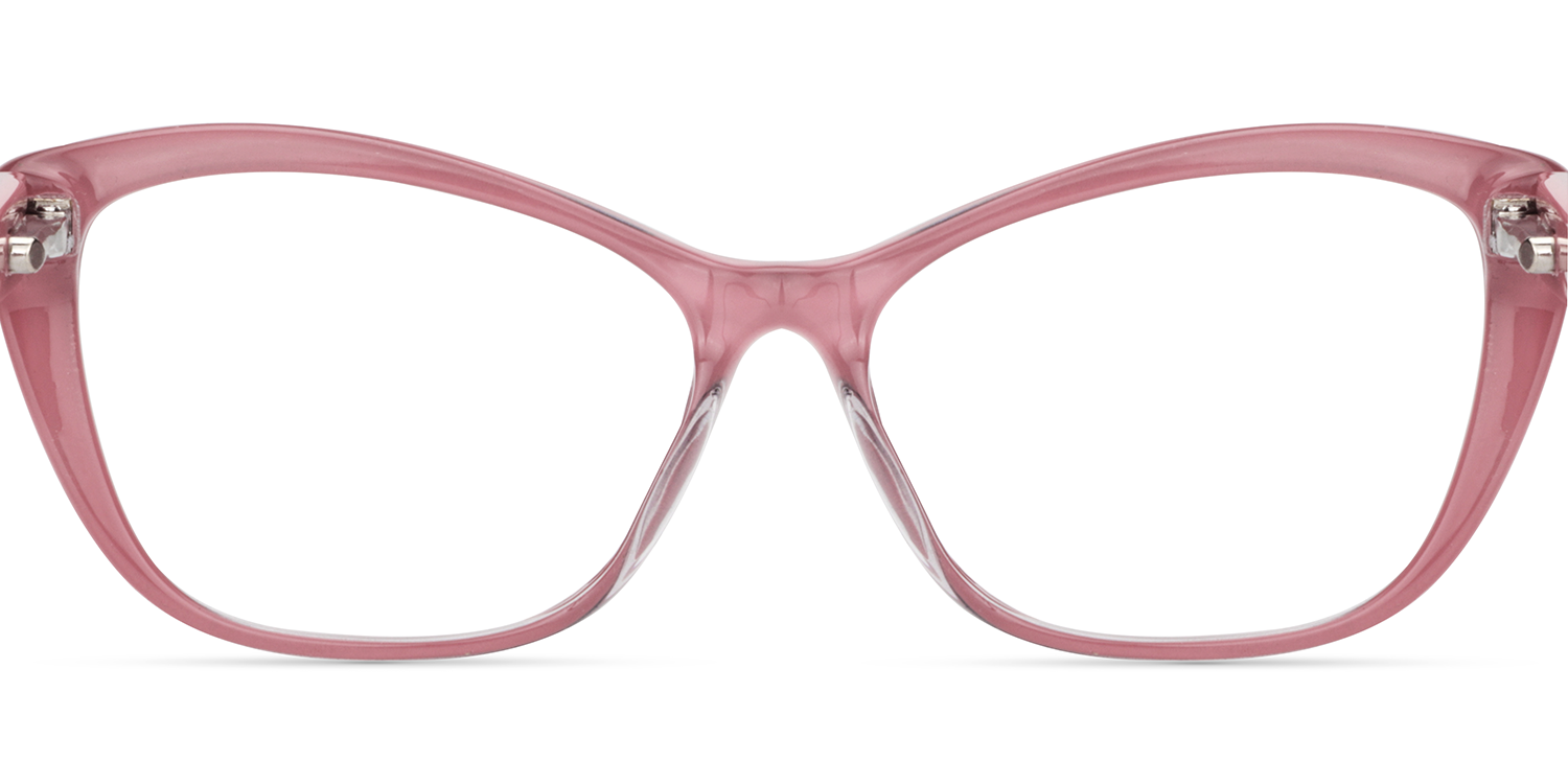 Fidelia Cat Eye Black and Pink Frame Glasses | Zeelool6