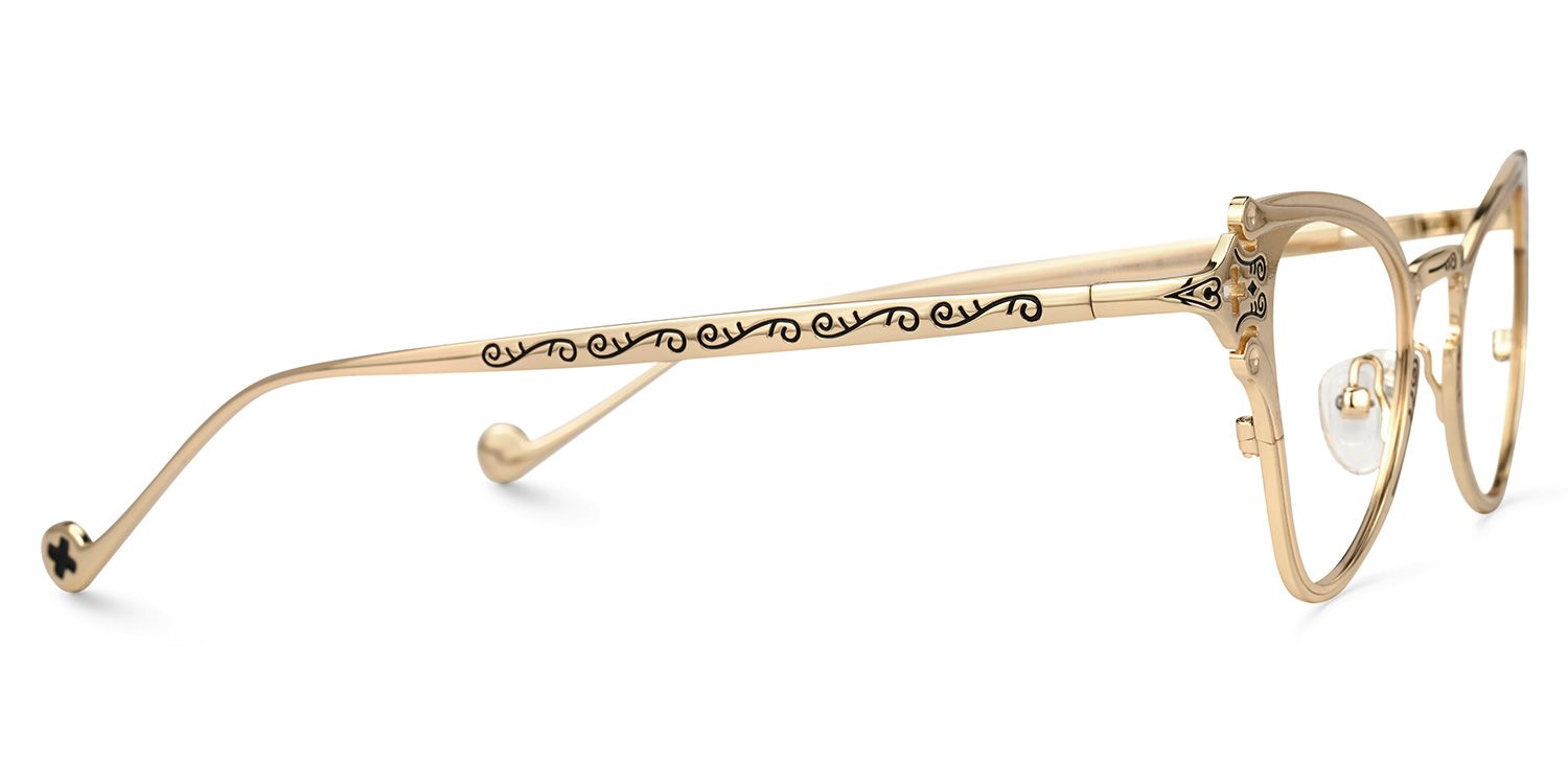 Marimar Geometric Gold Eyeglasses and Metal Frames2