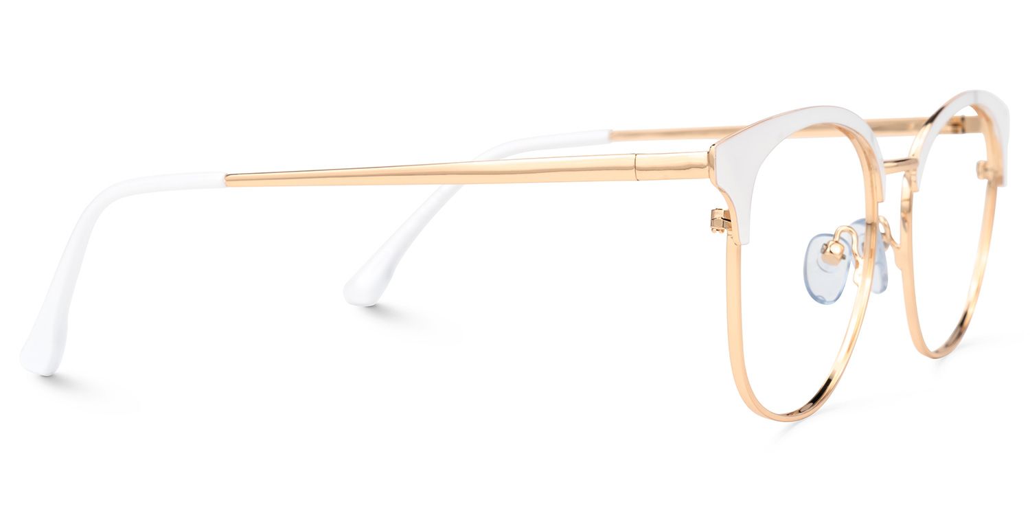 Larkins Round White Glasses | ZEELOOL Canada2