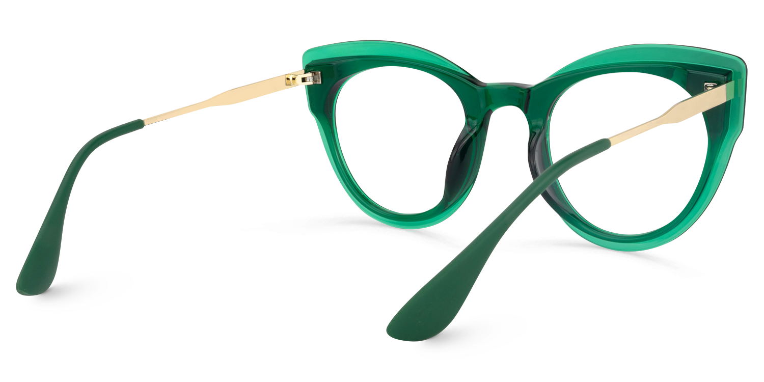 Cat Eye Dark Green Glasses | ZEELOOL Canada4