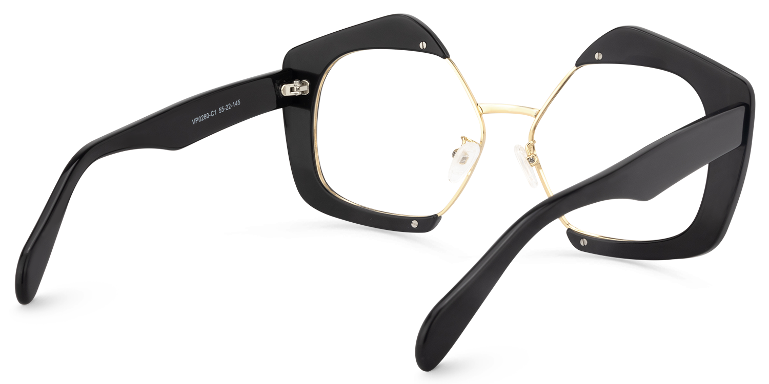 Geometric Black Glasses | ZEELOOL Canada4