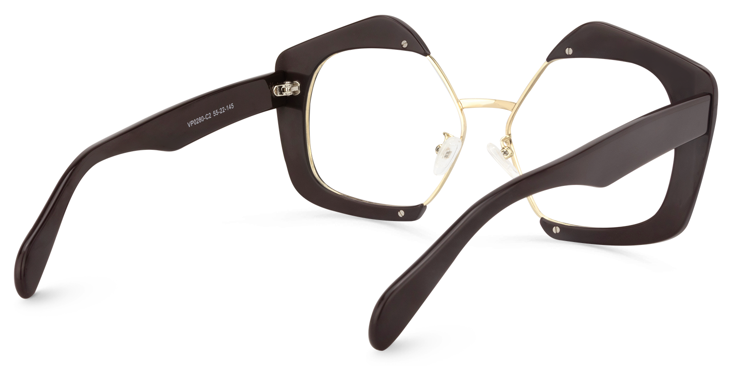 Geometric Brown Glasses | ZEELOOL Canada4