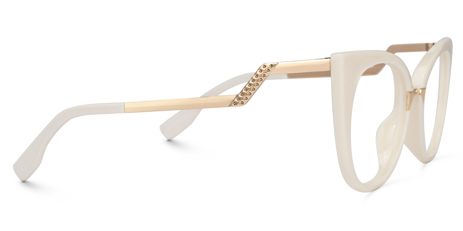 Jacqueline Cateye White Glasses2