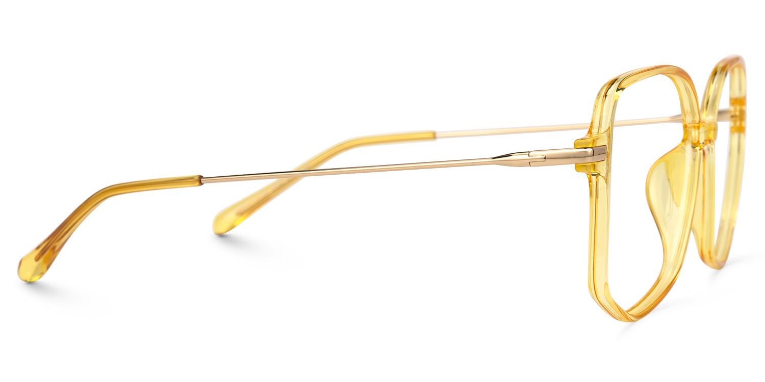 Payton Geometric Yellow Eyeglasses and Thin Frames2