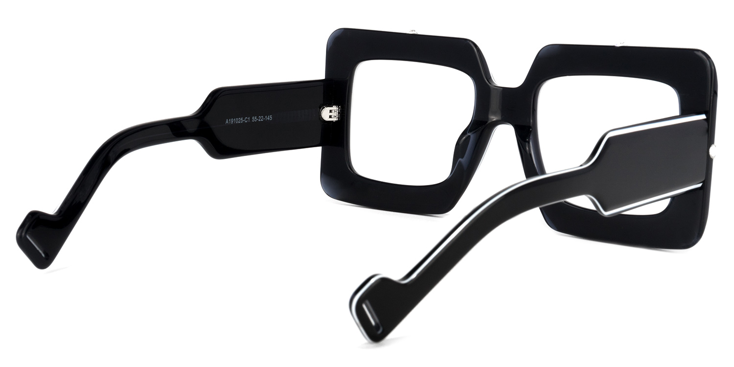 Yuri Square Black Glasses | ZEELOOL Canada4