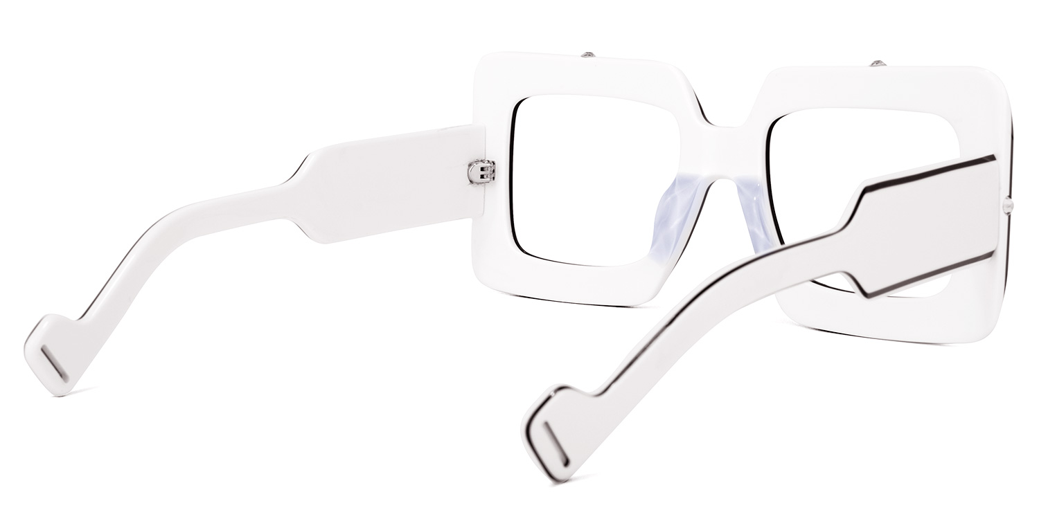 Yuri Square White Glasses4