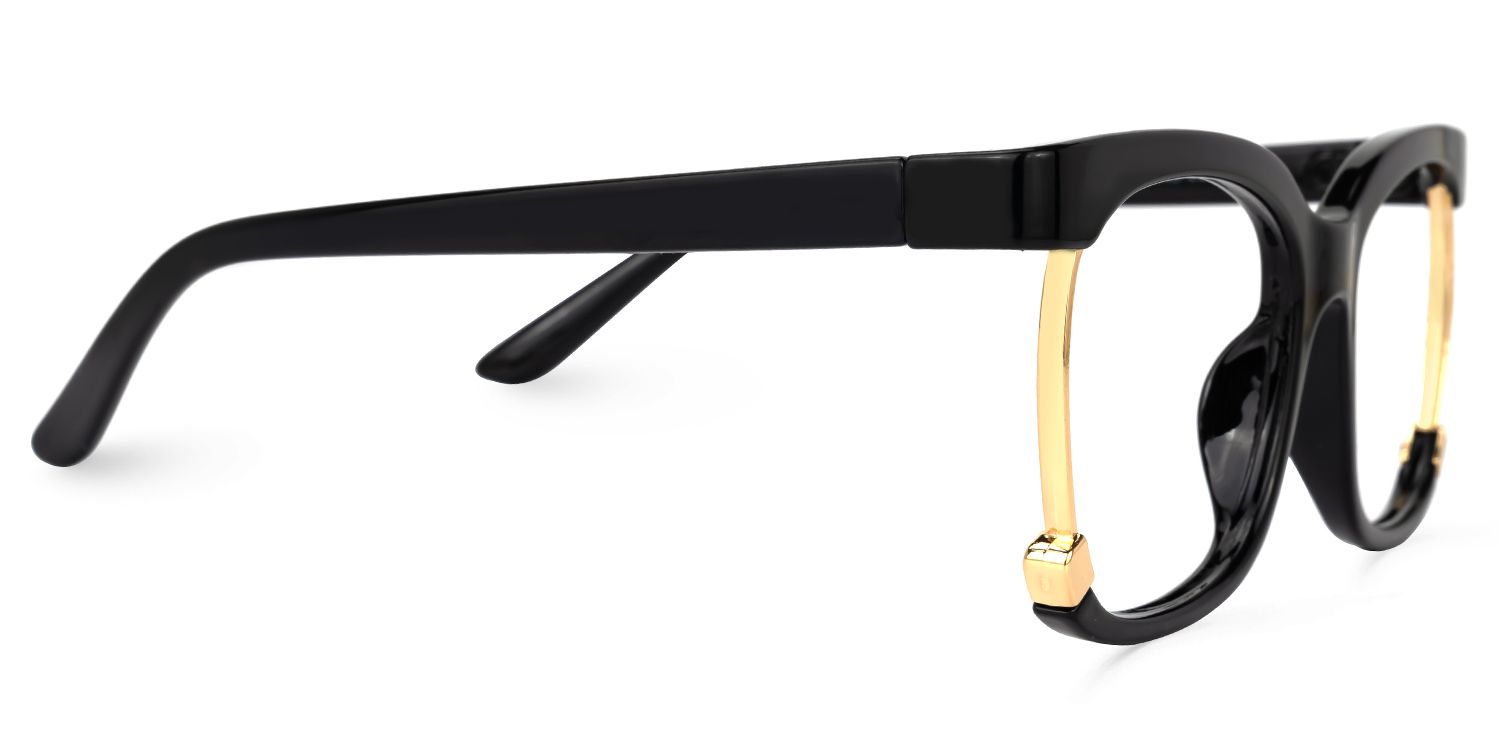Obando Square Black Glasses | Zeelool Glasses4