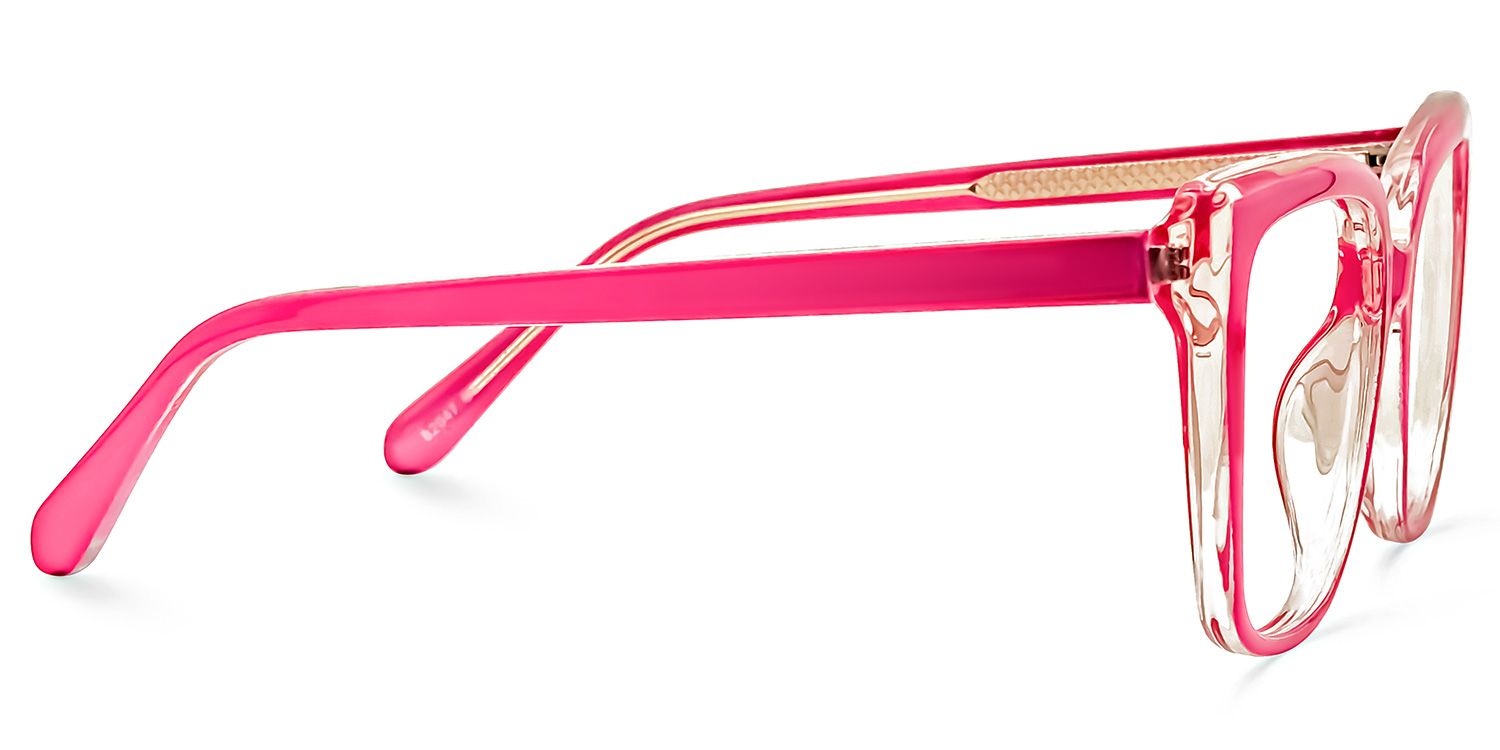 Karki Square Bright-Pink Glasses | ZEELOOL Canada2