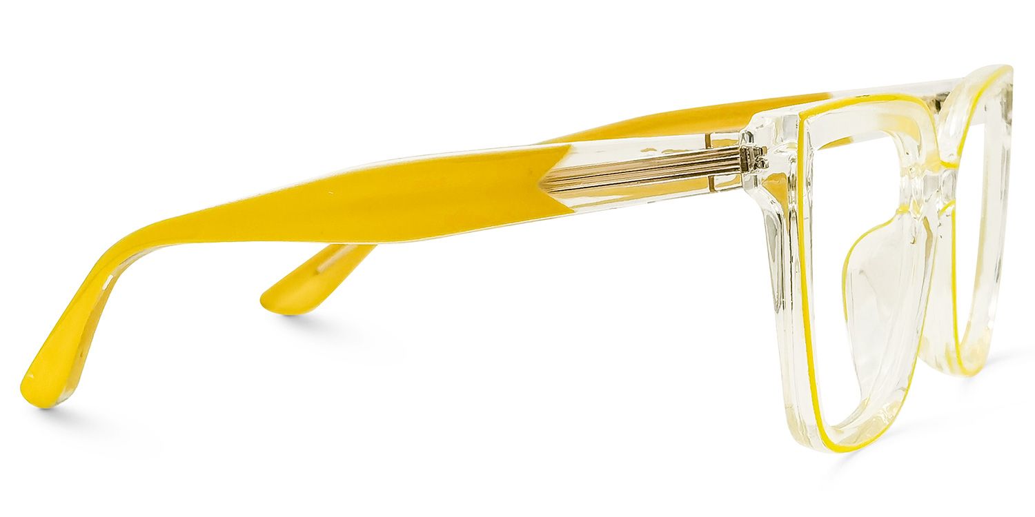 Mirta Square Yellow Glasses | ZEELOOL Canada2