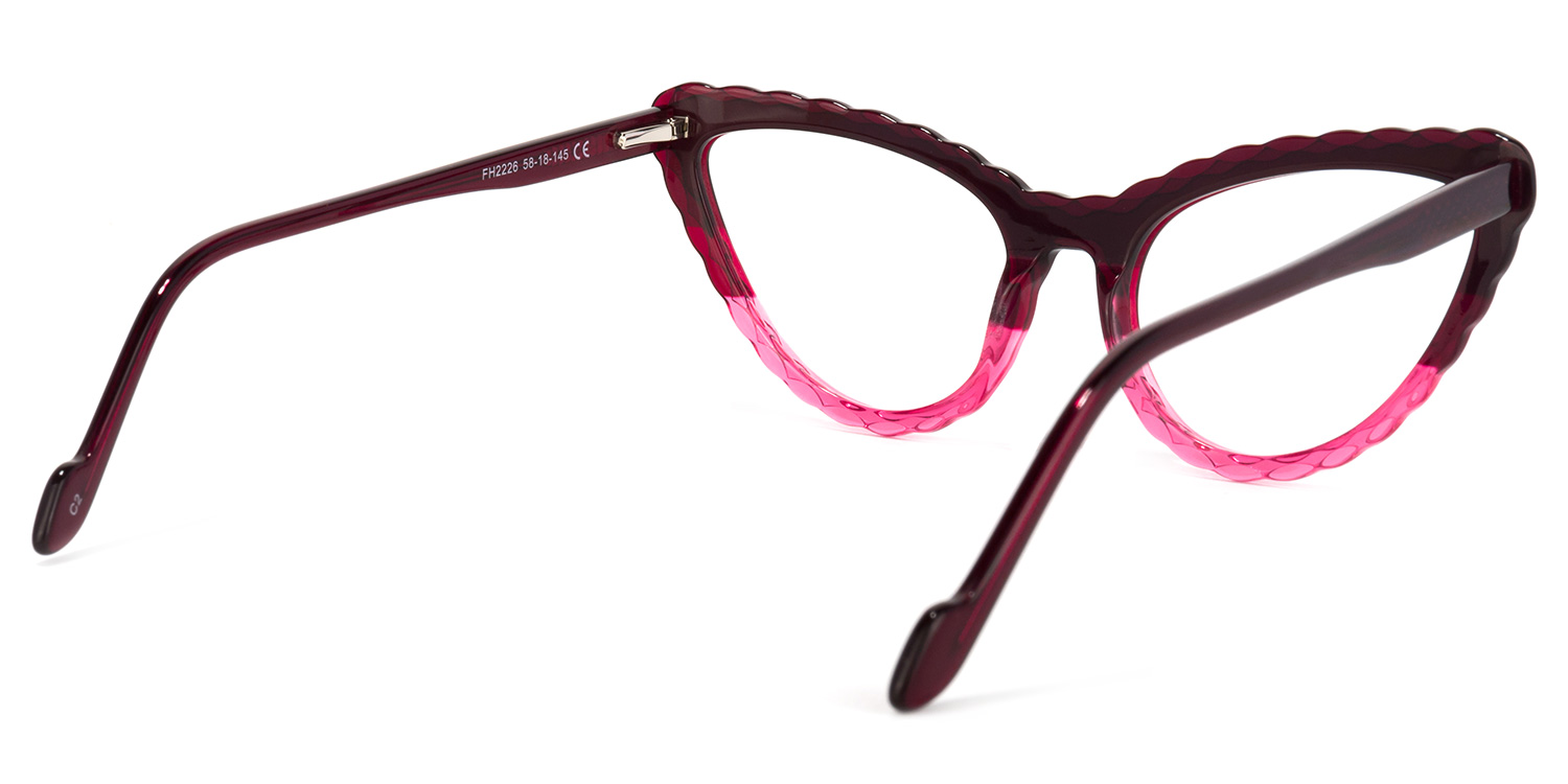 Presley Cateye Dark-Red Glasses | ZEELOOL Canada4