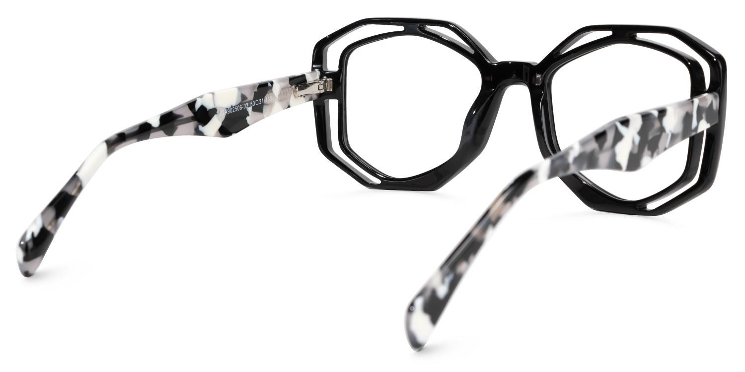 Bobbie Geometric Black Glasses3