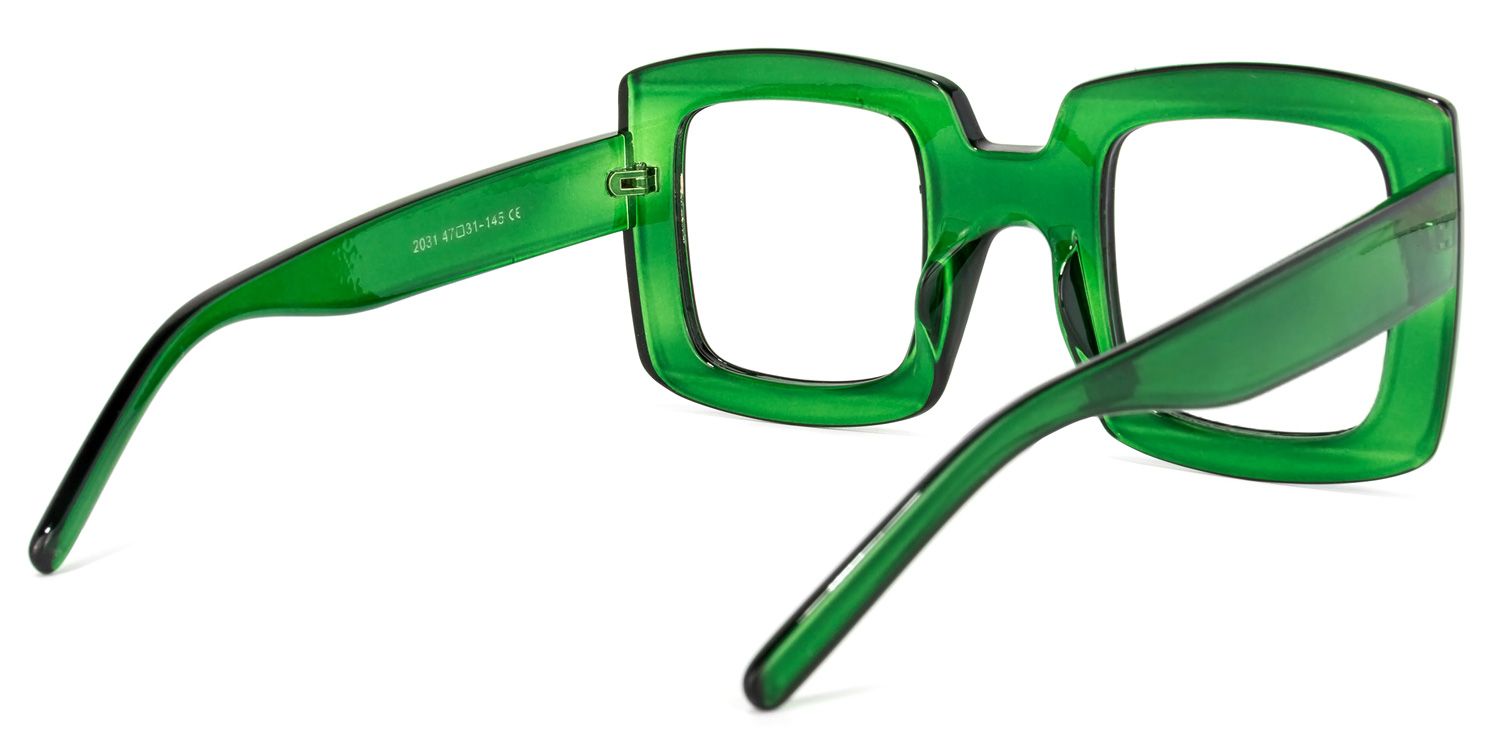 Quincey Square Green Glasses | ZEELOOL Canada4