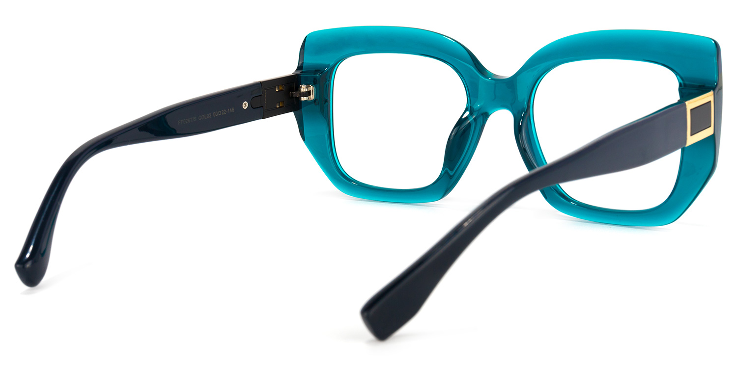 Sienna Square Peacock-Blue Glasses | ZEELOOL Canada4