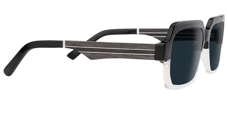 Jack Rectangle Black & Clear Sunglasses | ZEELOOL Canada2