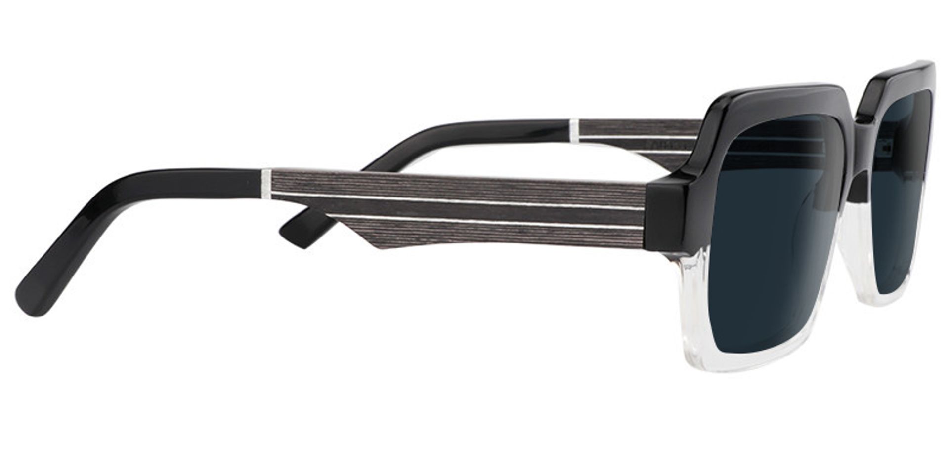 Jack Rectangle Black & Clear Sunglasses | ZEELOOL Canada2