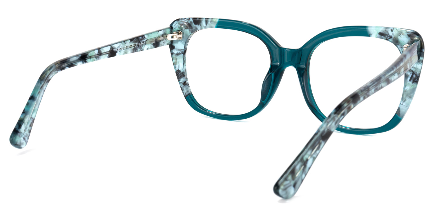 Yanira Square Peacock-Blue Glasses | ZEELOOL Canada4