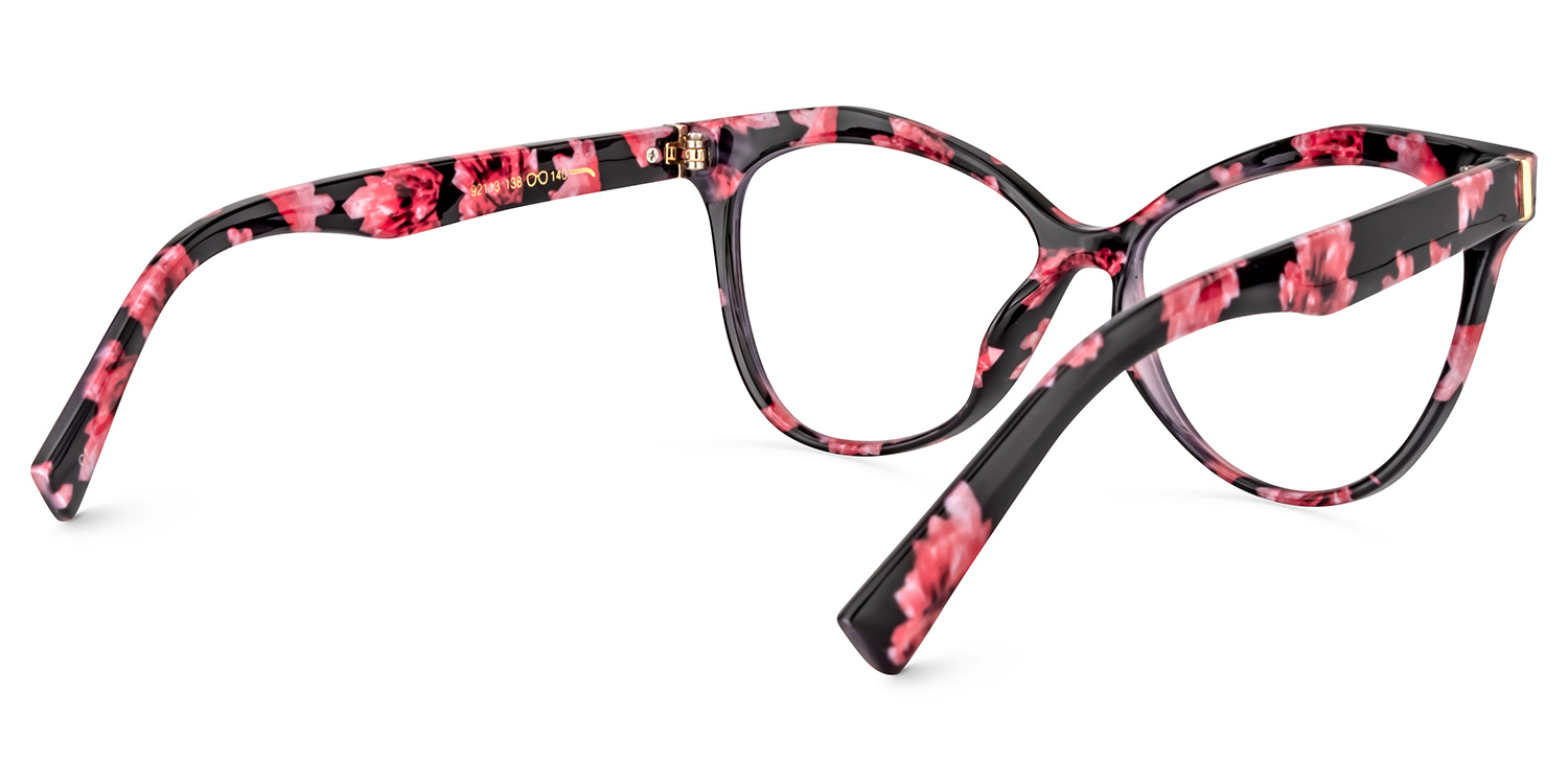 Cateye Pink Floral Glasses | ZEELOOL Canada4