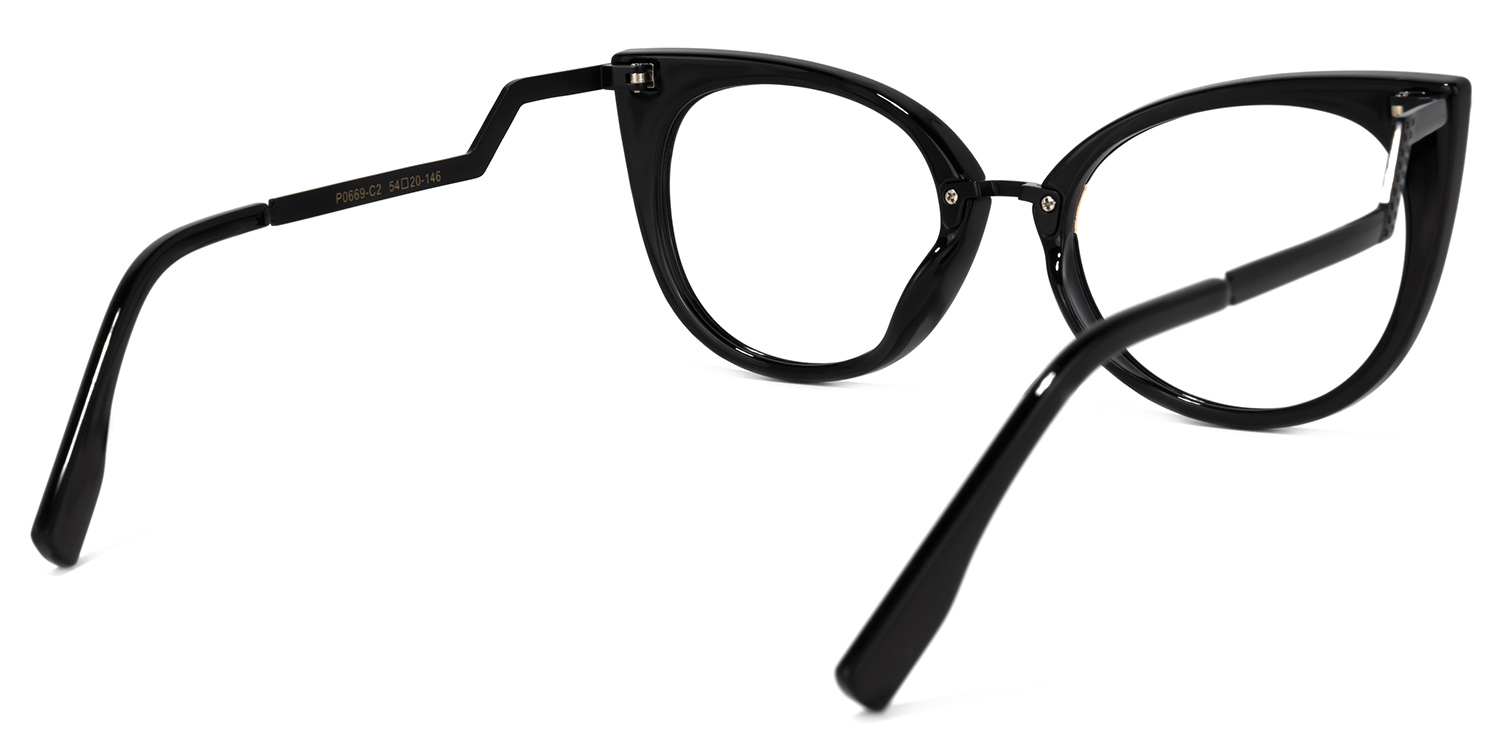 Cat Eye Black Glasses | ZEELOOL Canada Eyeglass Frame4