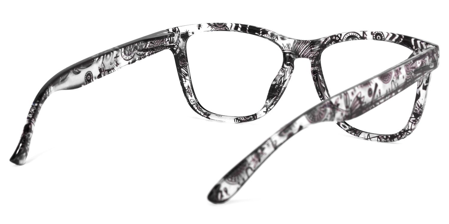 Randall Square Black-Floral Glasses | ZEELOOL Canada4