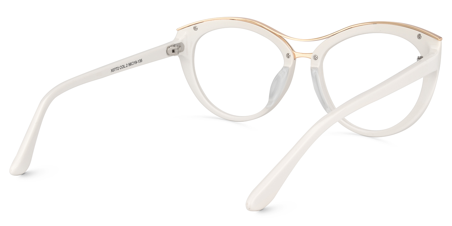 Carol Cateye White Frame Glasses | ZEELOOL Canada4
