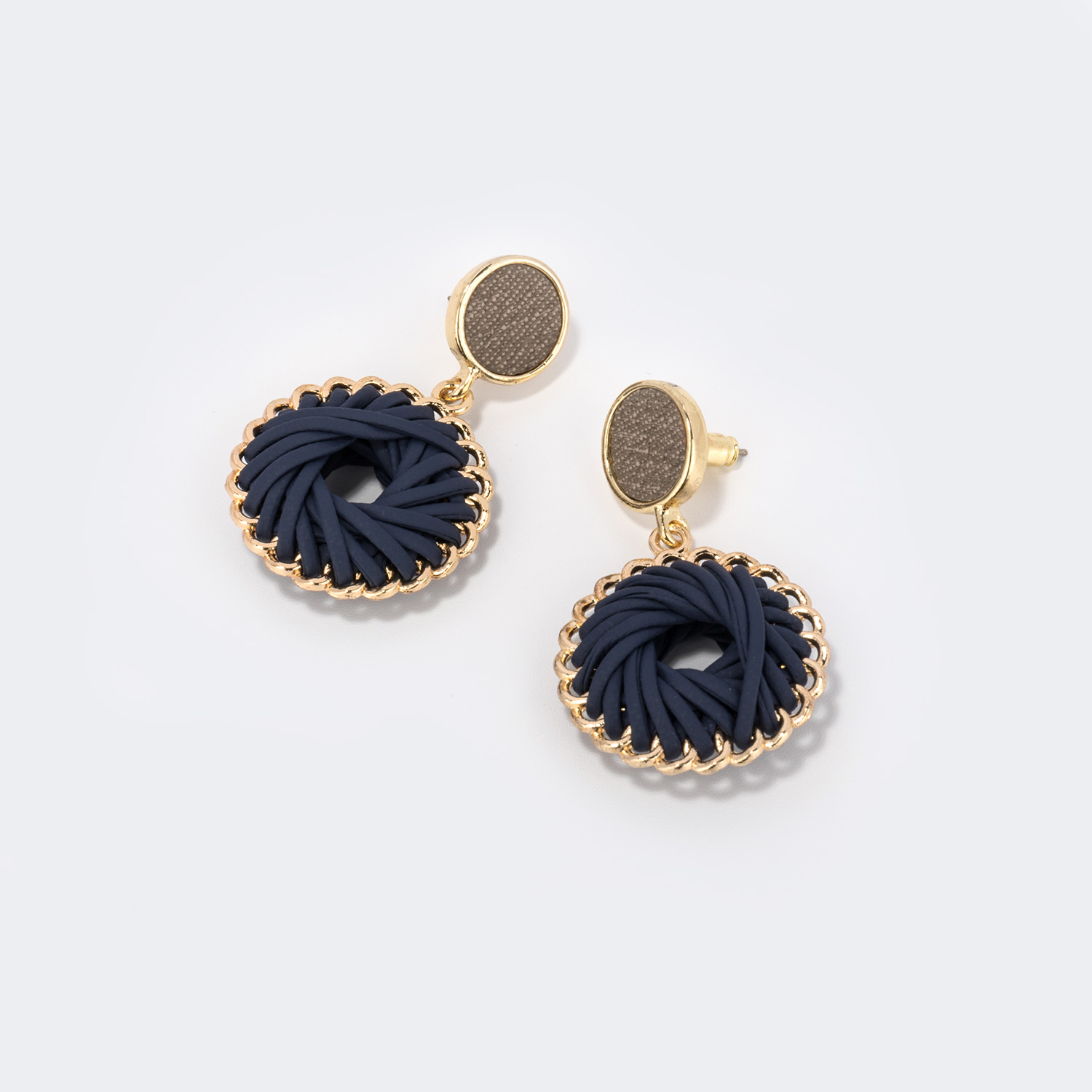 Stylish Weave Dark-Blue Earrings | ZEELOOL Canada0