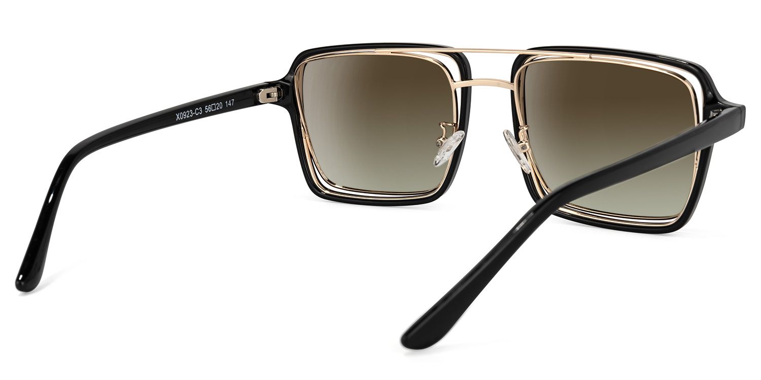 Nellie Aviator Black-Gold Full Rim Sunglasses | ZEELOOL CA3