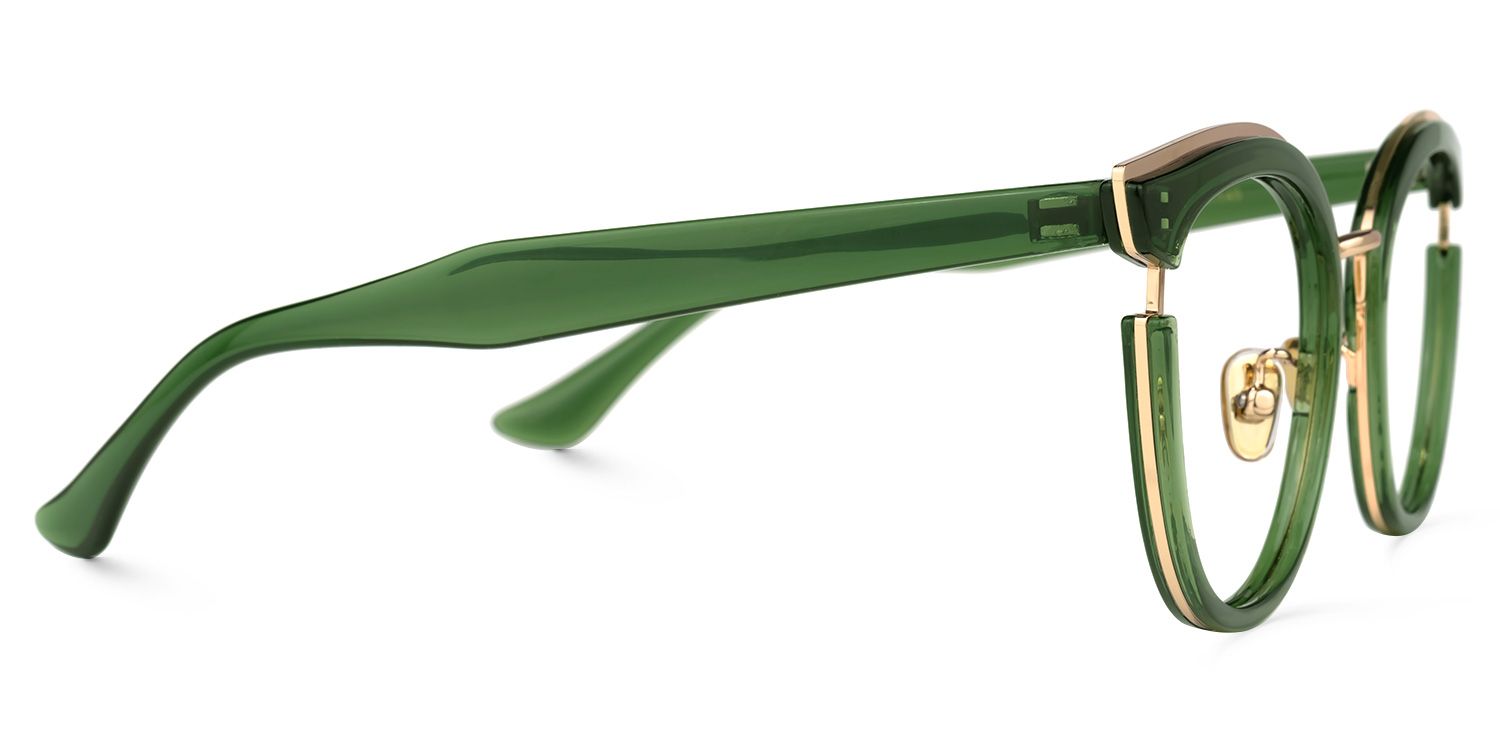 Laraine Cateye Green Eyeglasses & Metal Frames2