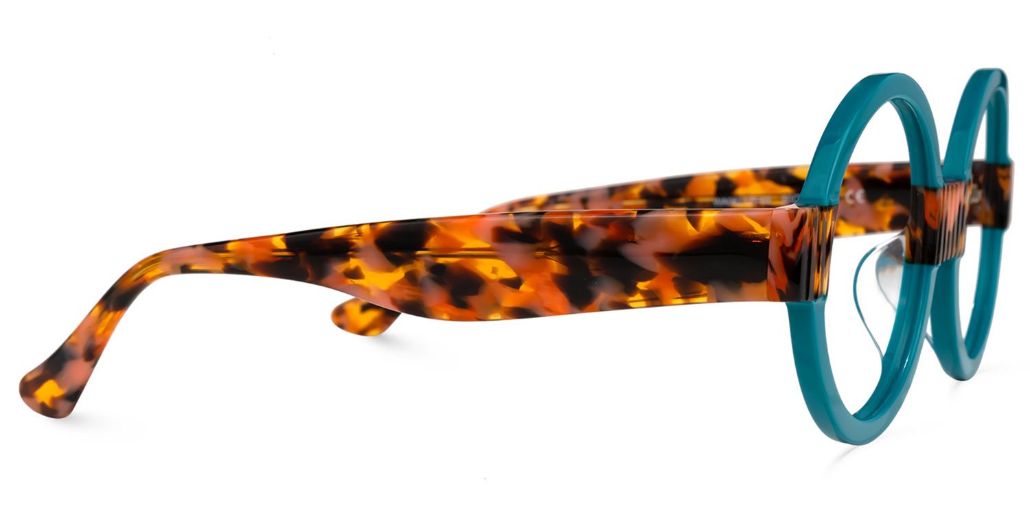 Lindsey Round Blue Frame Glasses | ZEELOOL Canada2