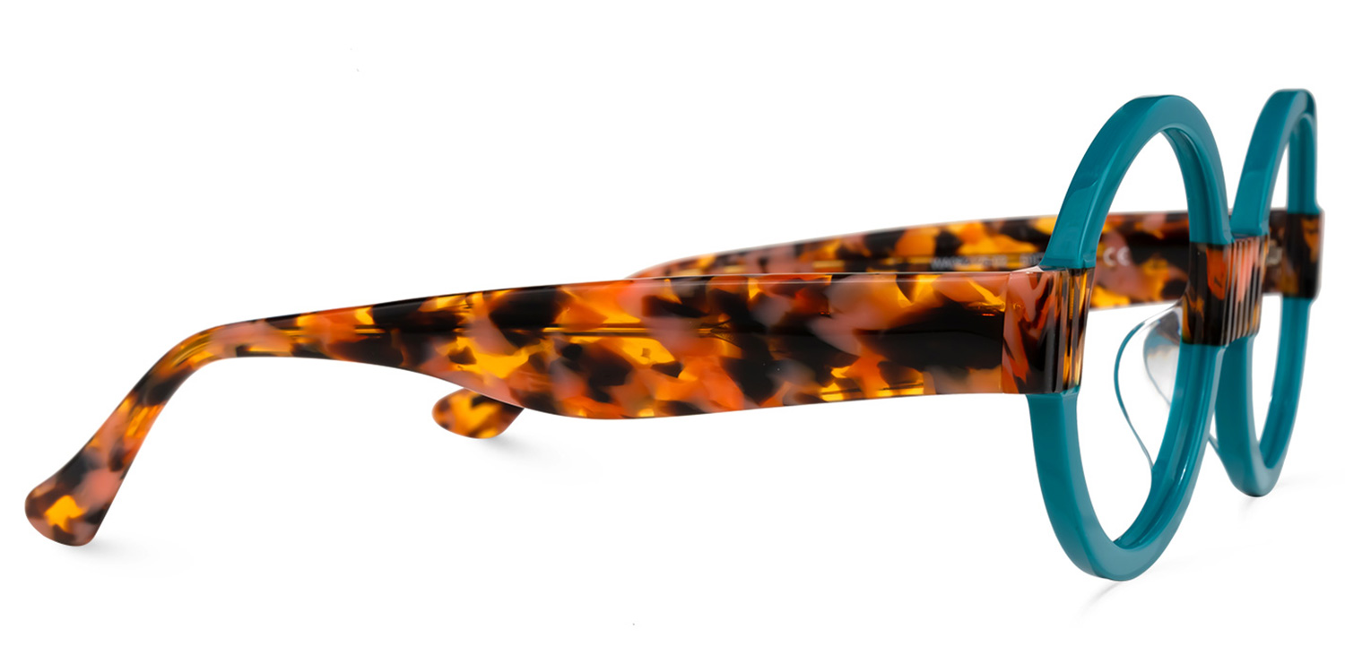 Lindsey Round Blue Frame Glasses | ZEELOOL Canada2