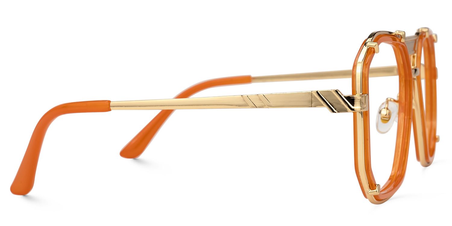 Rumble Geometric Orange Glasses | ZEELOOL Canada2
