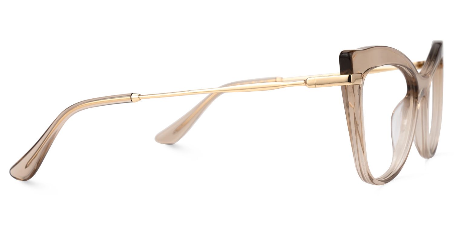 Indira Cat Eye Beige Glasses | ZEELOOL Canada2