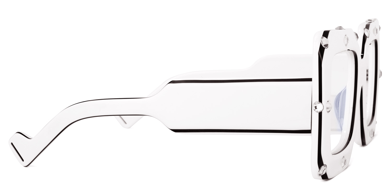 Yuri Square White Glasses | ZEELOOL Canada3