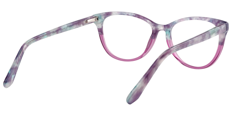 Cateye Purple Pattern Glasses5