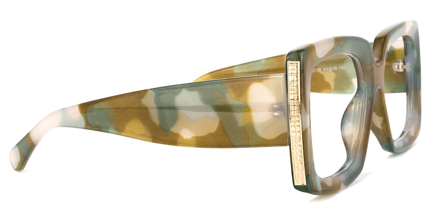 Yael Square Wide Olive Glasses and Big Frames3