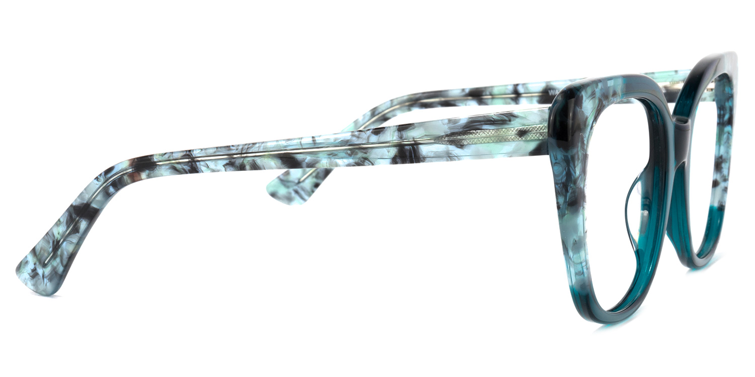 Yanira Square Peacock-Blue Glasses | ZEELOOL Canada3