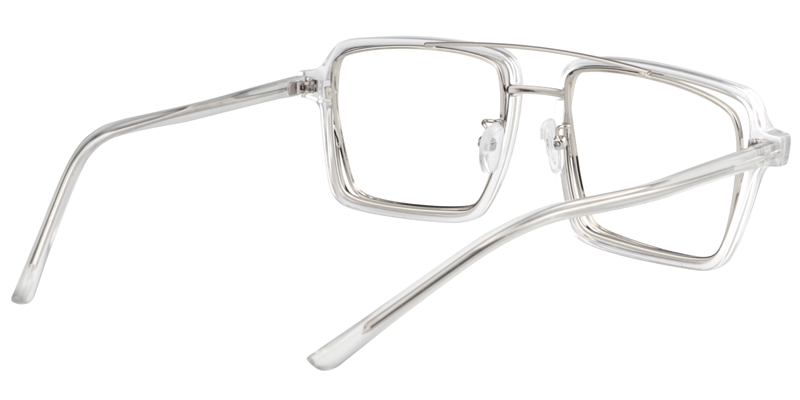 Aviator Clear-Silver Glasses | ZEELOOL Canada5