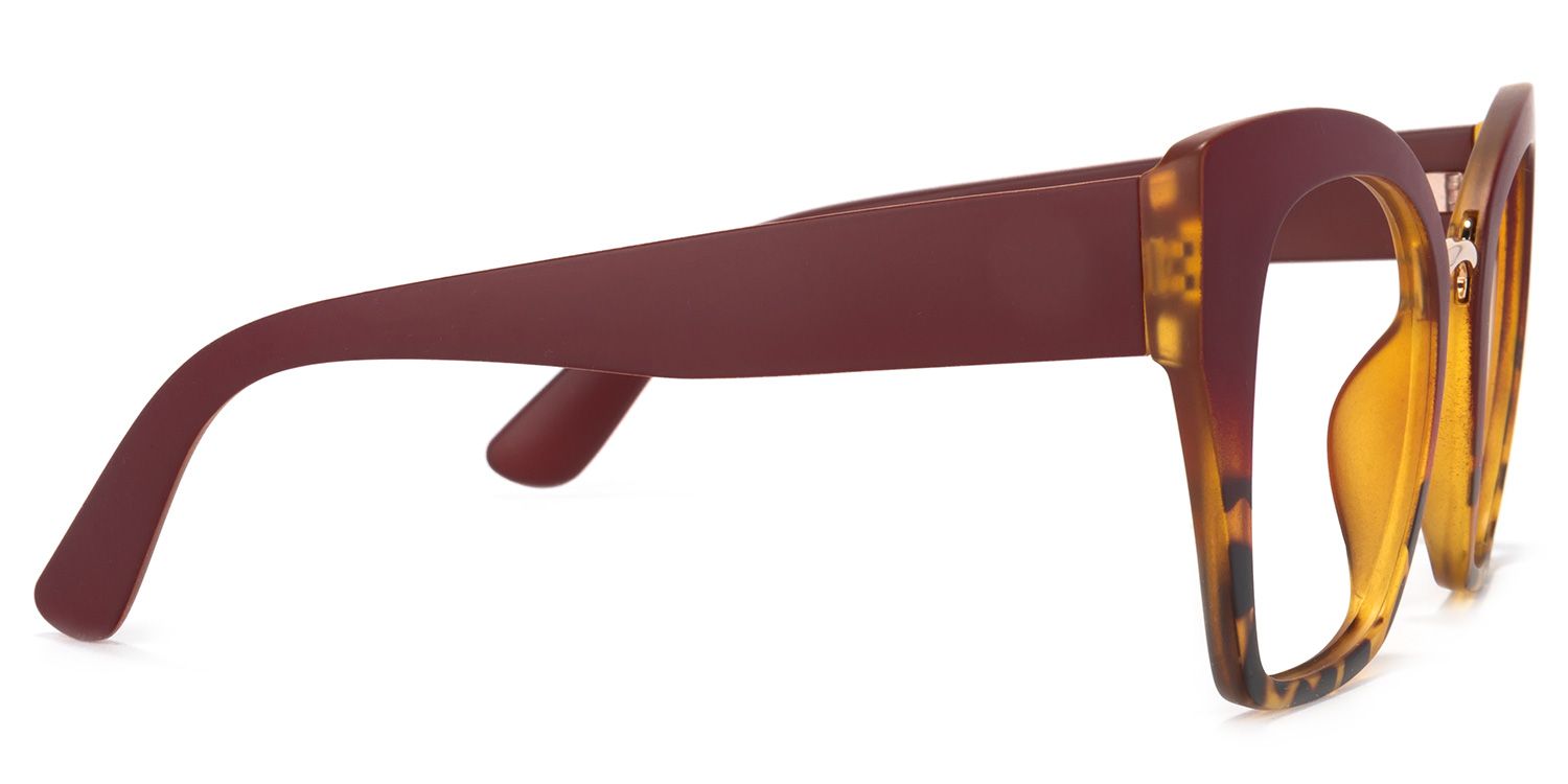 Denis Cat Eye Red Glasses with Two-Tone Frames3