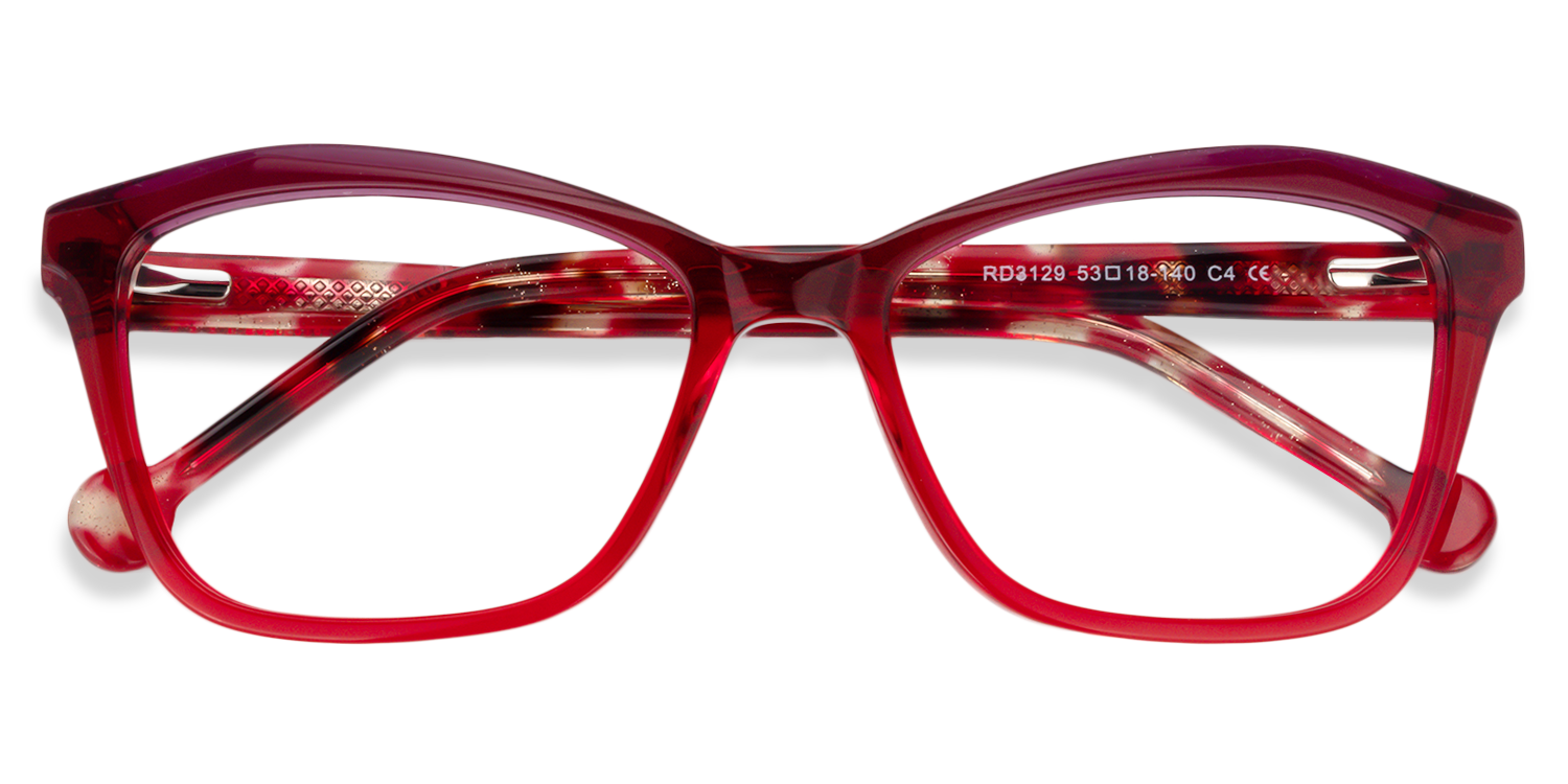 Rectangle Red Glasses | ZEELOOL Canada1