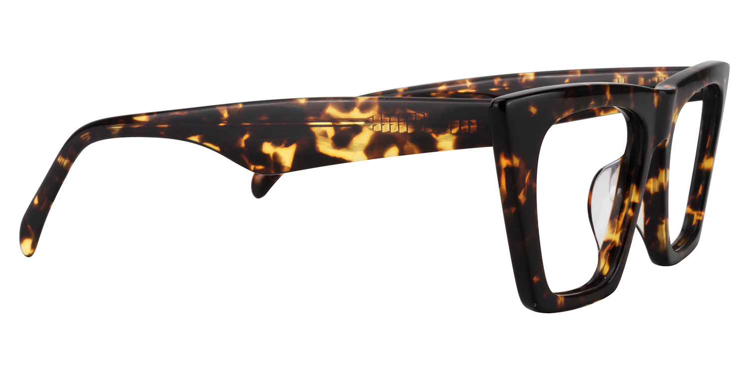 Cecile Frame Glasses with Cat Eye, Tortoise Style2