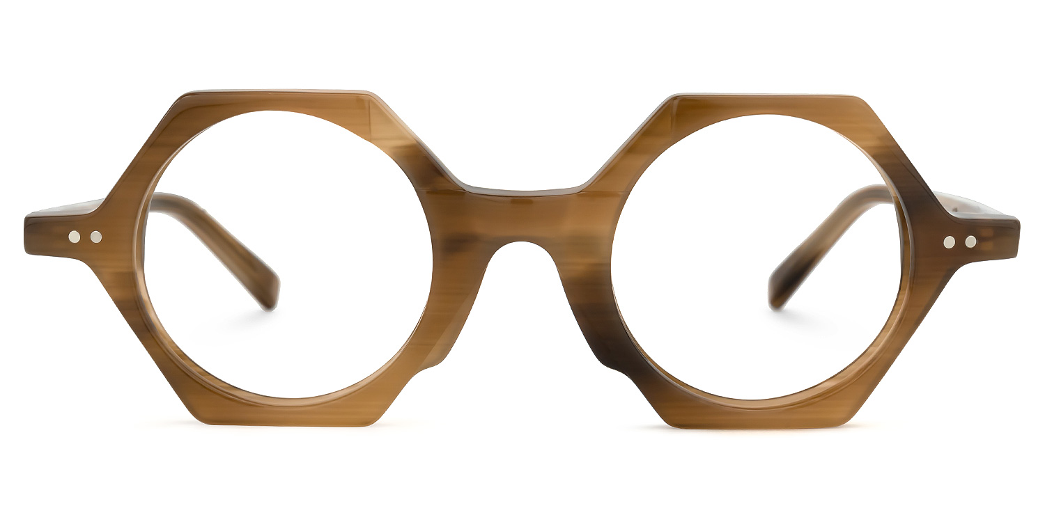 Natalia Geometric Brown Glasses0
