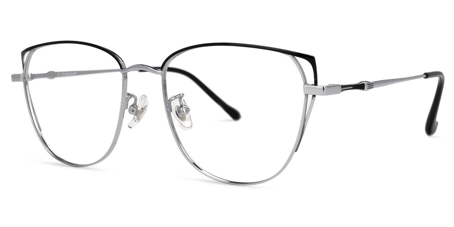 Unica Cateye Black-Silver Glasses | ZEELOOL Canada1