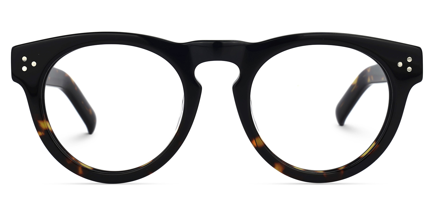 Malloy Round Black and Tortoise Glasses0