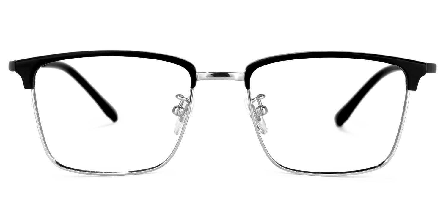 Suella Square Black-Silver Glasses | ZEELOOL Canada0