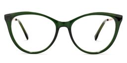 Frances Cateye Dark-Green Glasses0