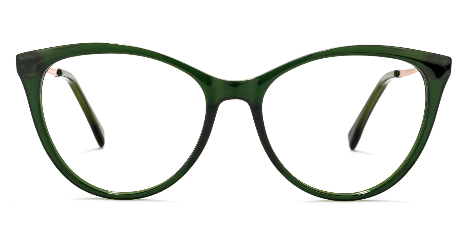 Frances Cateye Dark-Green Glasses0